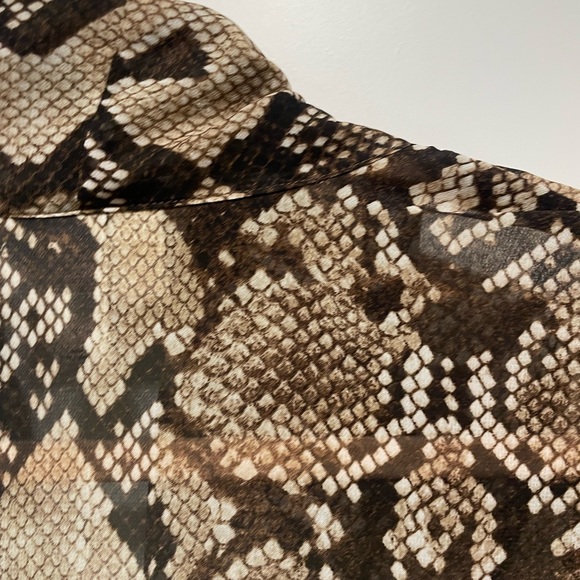 ALTUZARRA for Target Women's Brown Python Print Chiffon Blouse medium - Picture 9 of 11